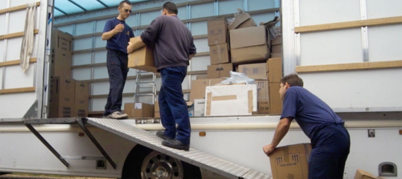 Watson Removals crew loading a removals lorry in Reading